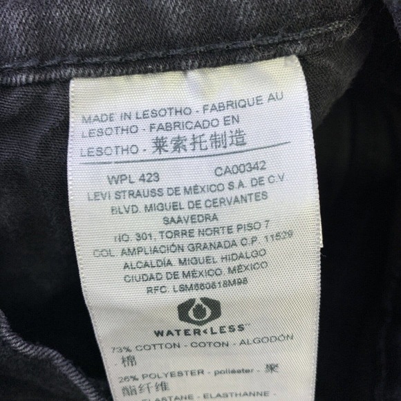 LEVI STRAUSS & CO Gold Slim Fit Men’s Black Jeans Stretch Denim Sz 36x32 - Picture 5 of 11